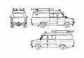 Blueprint Ford Transit Fire Van 1979 A4 Photo Print