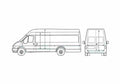 Blueprint Ford Transit LWB Jumbo Van 2005 A4 Photo Print