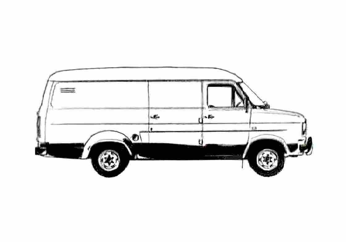 Blueprint Ford Transit LWB Van 1978 A4 Photo Print