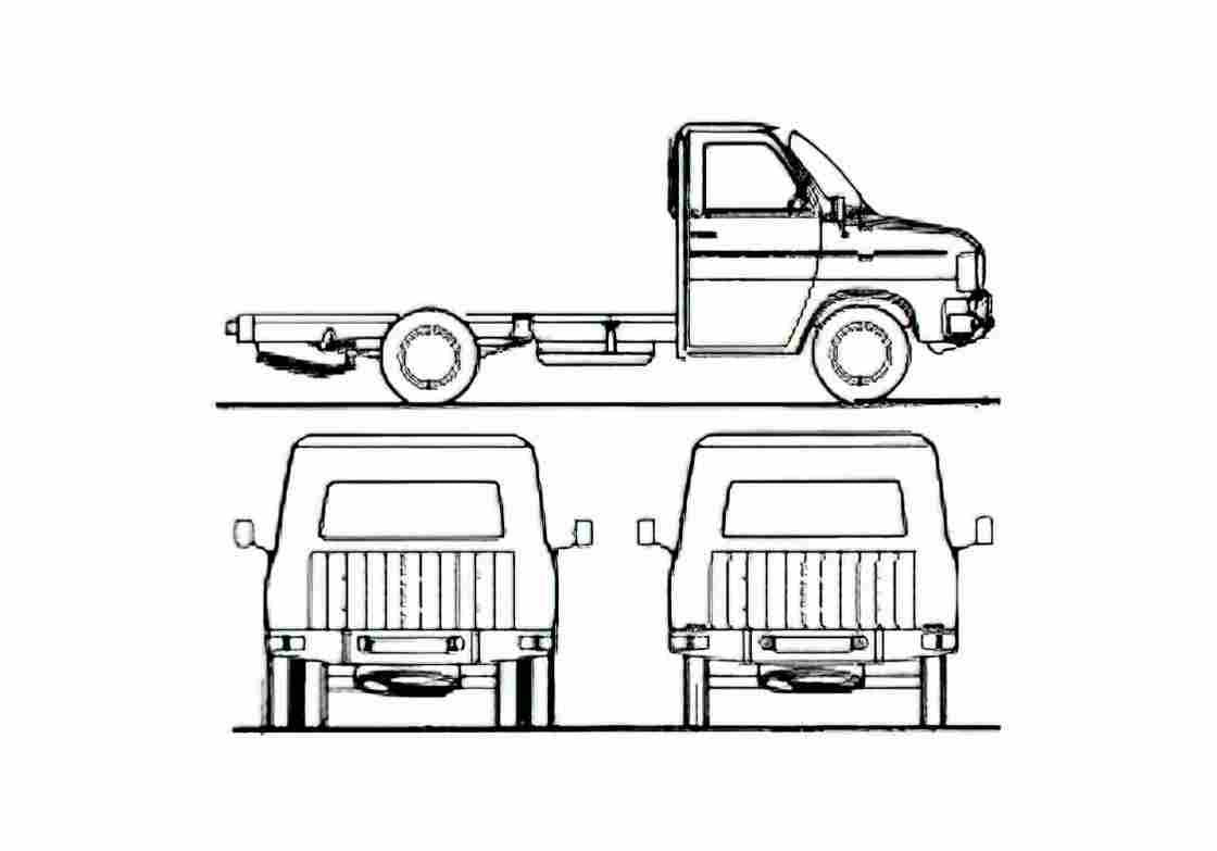 Blueprint Ford Transit SIA Chassis LWB Truck 1981 A4 Photo Print