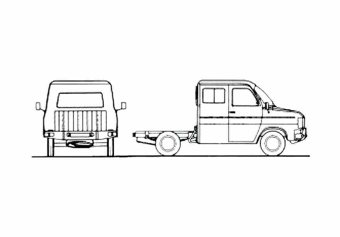 Blueprint Ford Transit SIA Chassis SWB Twin Cab Truck 1981 A4 Photo Print