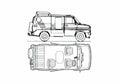 Blueprint Ford Transit SIA Club Mobile Minivan 1981 A4 Photo Print