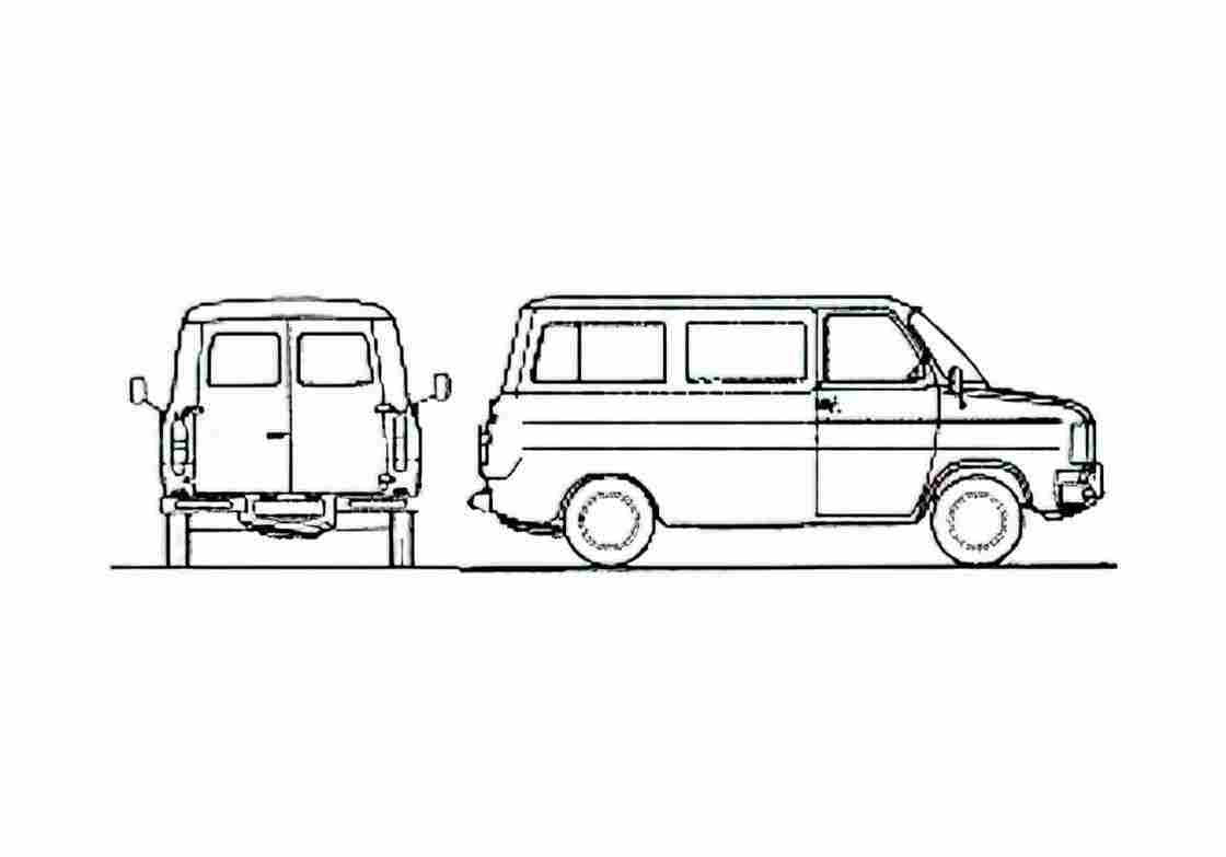 Blueprint Ford Transit SIA Kombi SWB Van 1981 A4 Photo Print