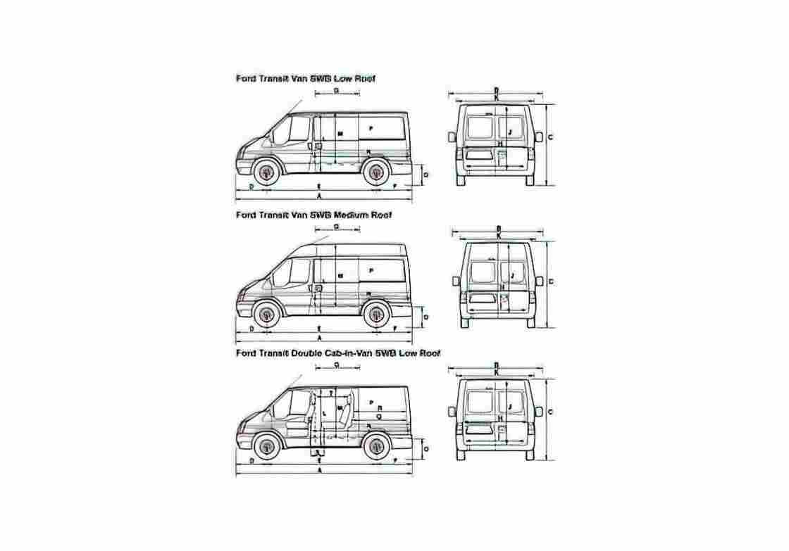 Blueprint Ford Transit SWB Van 2008 A4 Photo Print