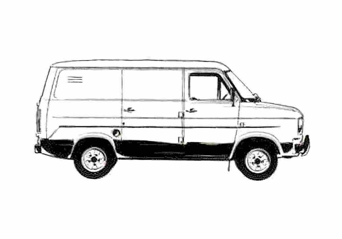 Blueprint Ford Transit Van 1978 A4 Photo Print