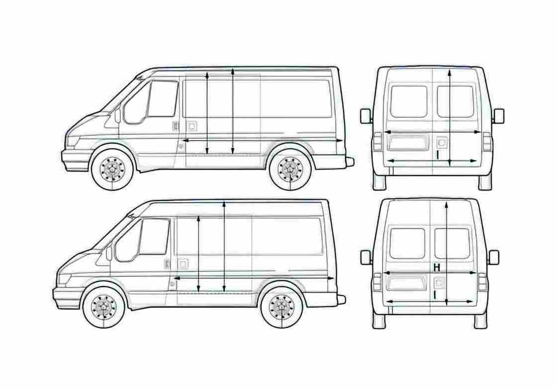 Blueprint Ford Transit Van 2005 A4 Photo Print