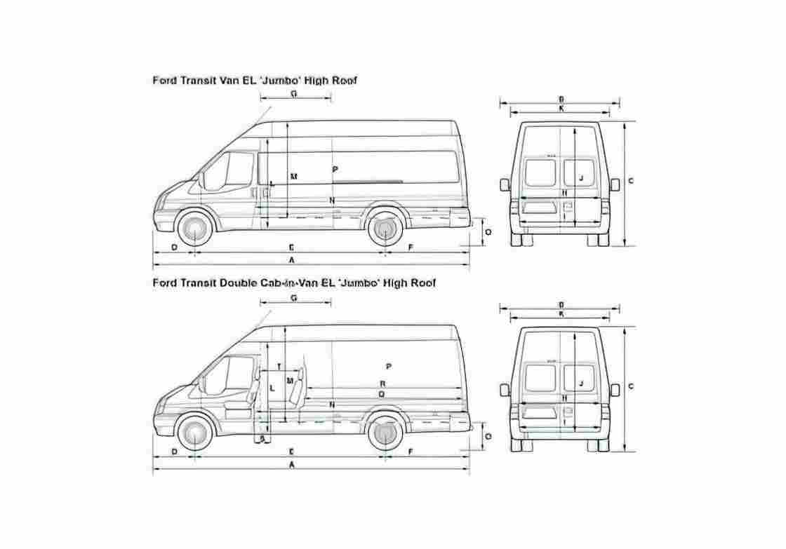 Blueprint Ford Transit Van 2008 A4 Photo Print