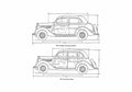 Blueprint Ford Tudor Touring Sedan 1927 A4 Photo Print
