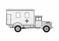 Blueprint Ford V3000 Ambulance Einheits Van A4 Photo Print