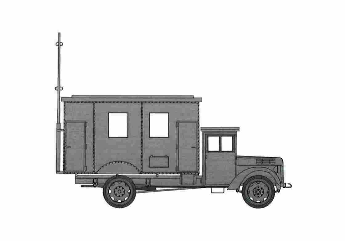 Blueprint Ford V3000 Radiowagen Einheits Van A4 Photo Print