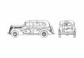 Blueprint Ford Wagon 1937 A4 Photo Print