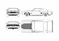 Blueprint Ford XB Falcon Coupe 1973 A4 Photo Print