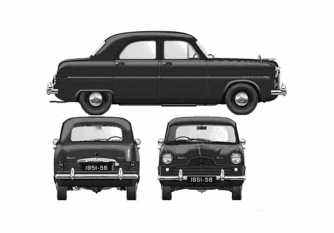 Blueprint Ford Zephyr 6 Sedan 1951 A4 Photo Print