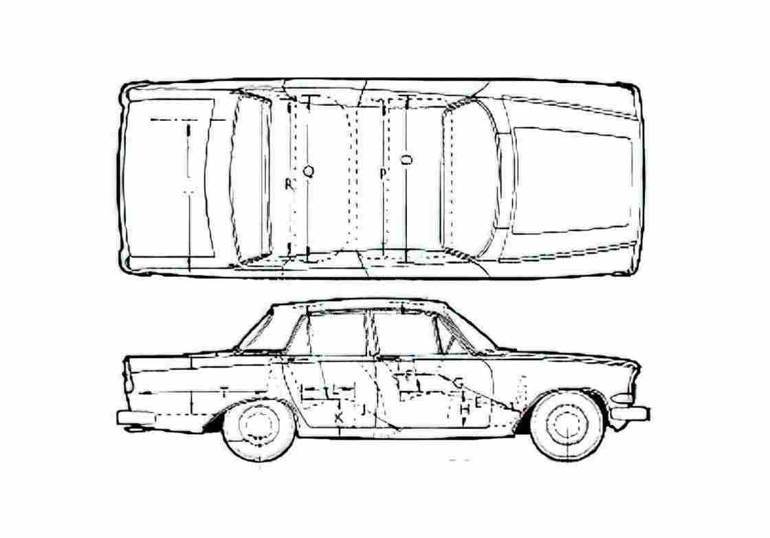 Blueprint Ford Zephyr Mk III Sedan 1964 A4 Photo Print