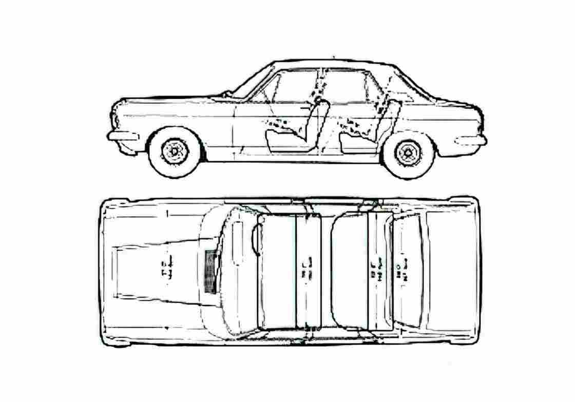 Blueprint Ford Zephyr Mk IV Sedan 1967 A4 Photo Print