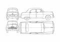 Blueprint Ford Zephyr Sedan 1953 A4 Photo Print