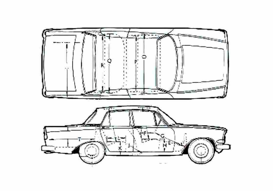 Blueprint Ford Zephyr Sedan 1963 A4 Photo Print