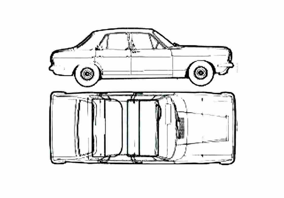 Blueprint Ford Zephyr Sedan 1969 A4 Photo Print