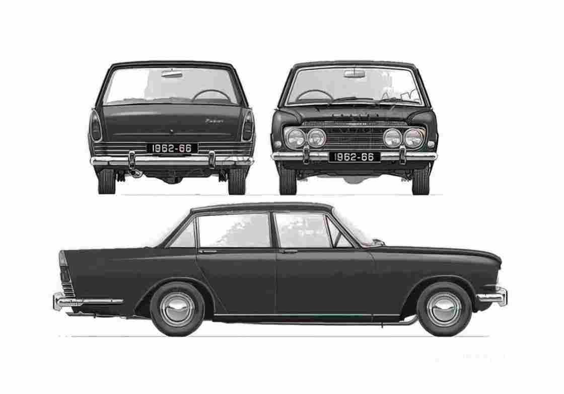 Blueprint Ford Zodiac Mk III Sedan 1962 A4 Photo Print