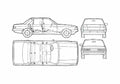 Blueprint Ford granada Sedan 1982 A4 Photo Print