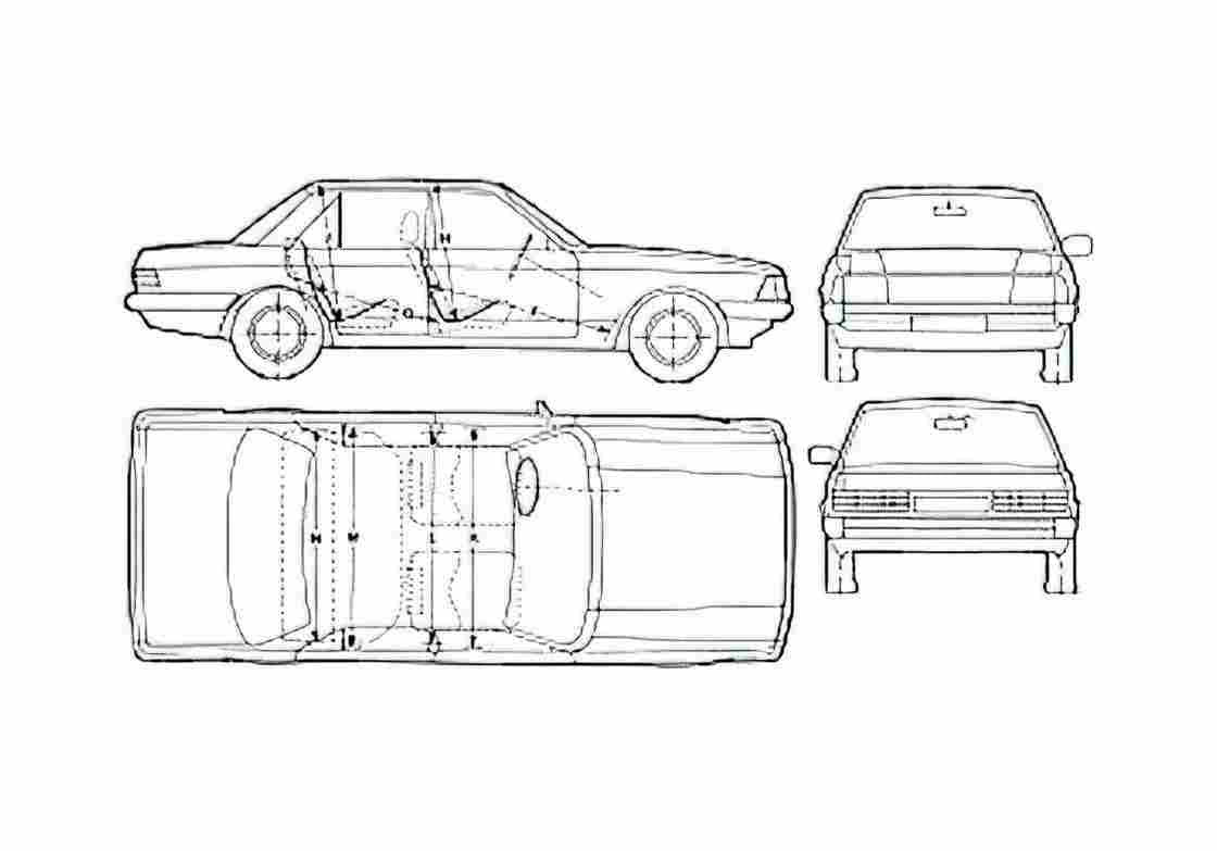 Blueprint Ford granada Sedan 1982 A4 Photo Print