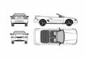 Blueprint Ford mustang Cabriolet 1994 A4 Photo Print