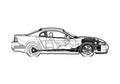 Blueprint Ford mustang Cobra Sedan 2003 A4 Photo Print