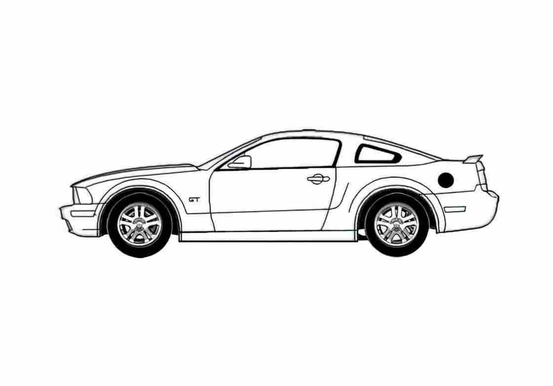 Blueprint Ford mustang Coupe 2005 A4 Photo Print