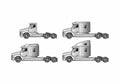 Blueprint Freightliner Century Class Truck 2005 A4 Photo Print