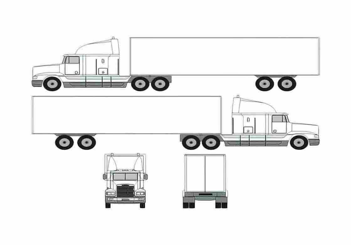 Blueprint Freightliner Classic XL Truck 1996 A4 Photo Print