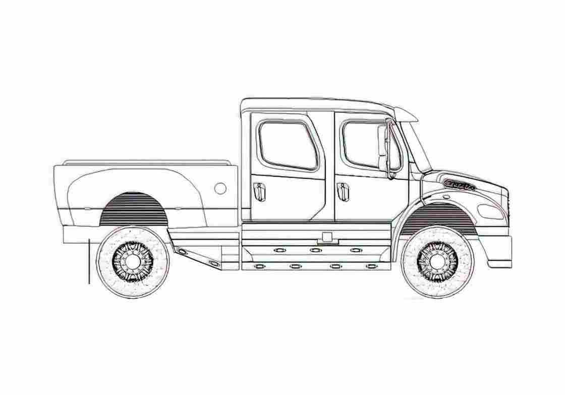 Blueprint Freightliner Sport Chassis Truck A4 Photo Print