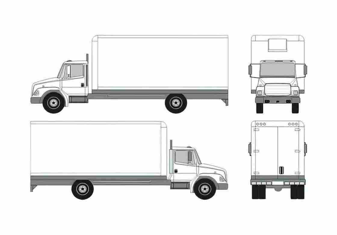 Blueprint Freightliner Truck A4 Photo Print