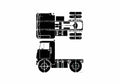 Blueprint Freightliner White WF6344T Truck 1963 A4 Photo Print