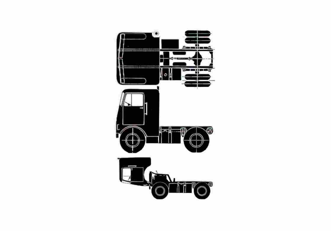 Blueprint Freightliner White WFT 6342T Truck 1963 A4 Photo Print