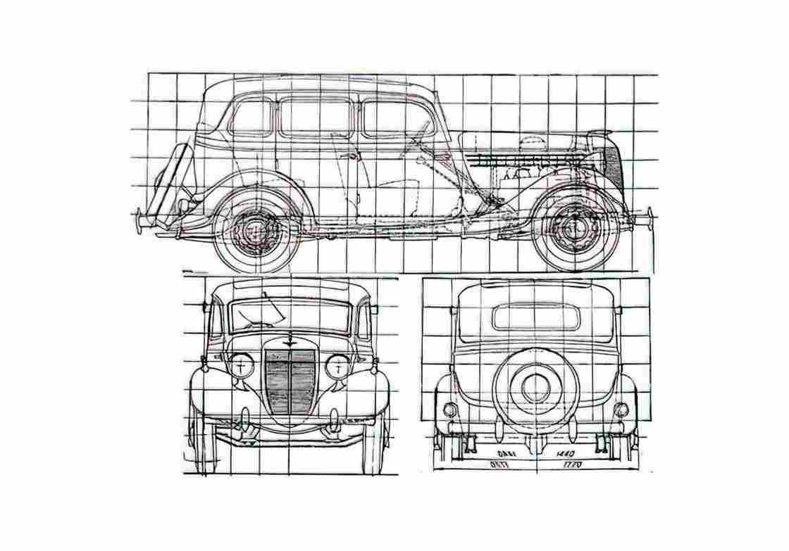 Blueprint GAZ 11 73 Sedan 1940 A4 Photo Print