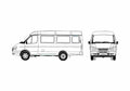 Blueprint GAZ 3221 Bus 2006 A4 Photo Print