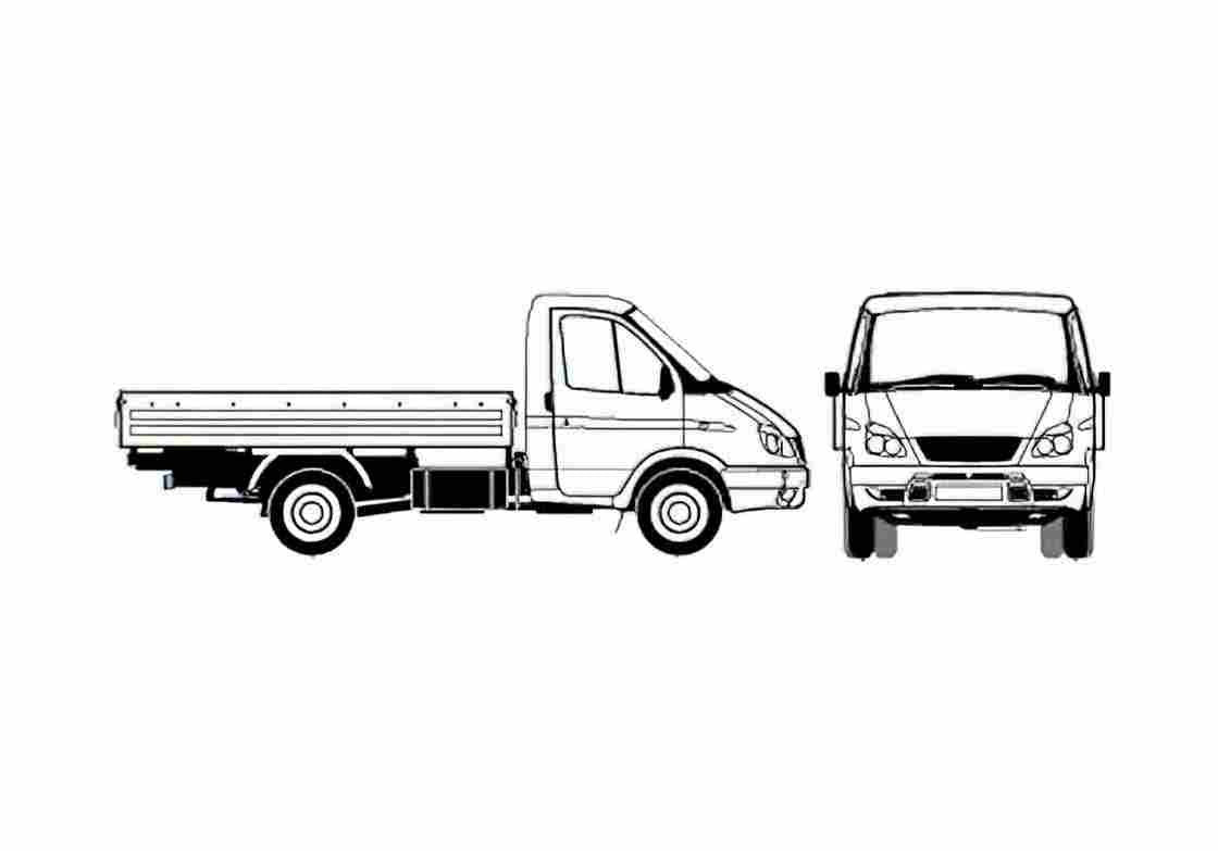 Blueprint GAZ 3302 Gazelle Truck 2008 A4 Photo Print