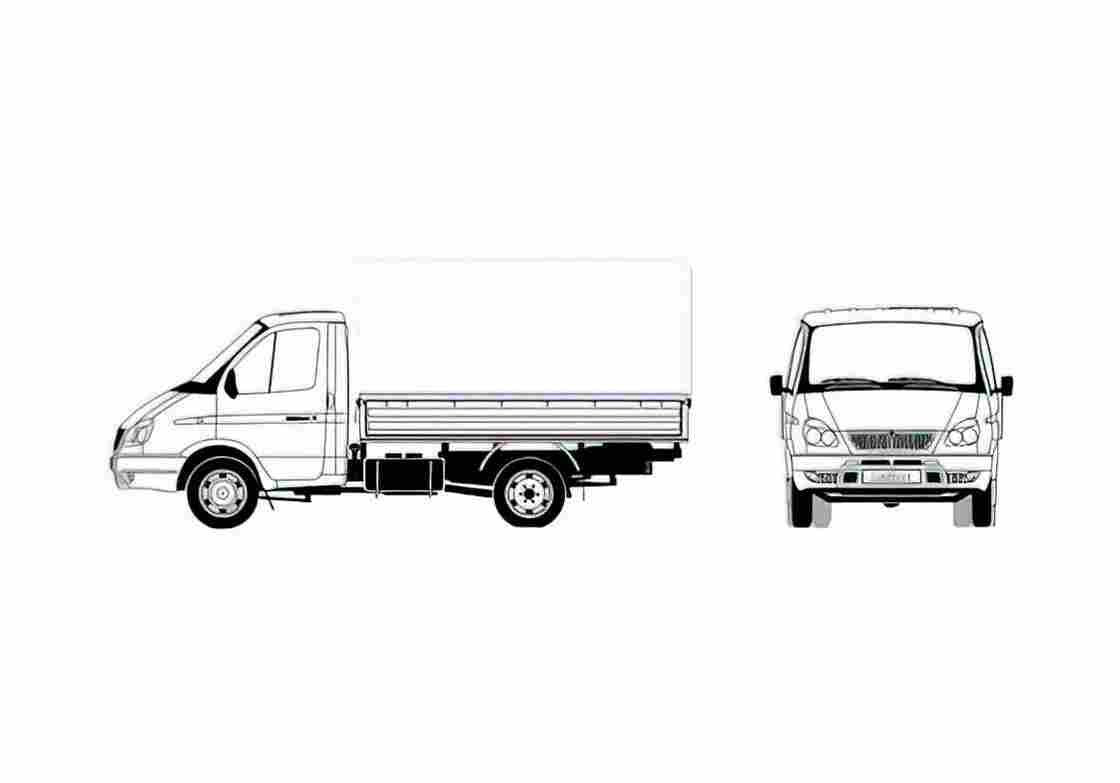 Blueprint GAZ 3302 Truck 2006 A4 Photo Print