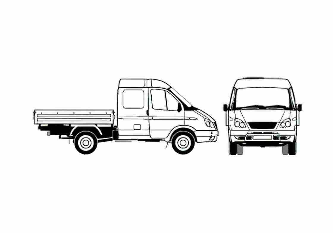 Blueprint GAZ 33023 Gazelle Truck 2008 A4 Photo Print