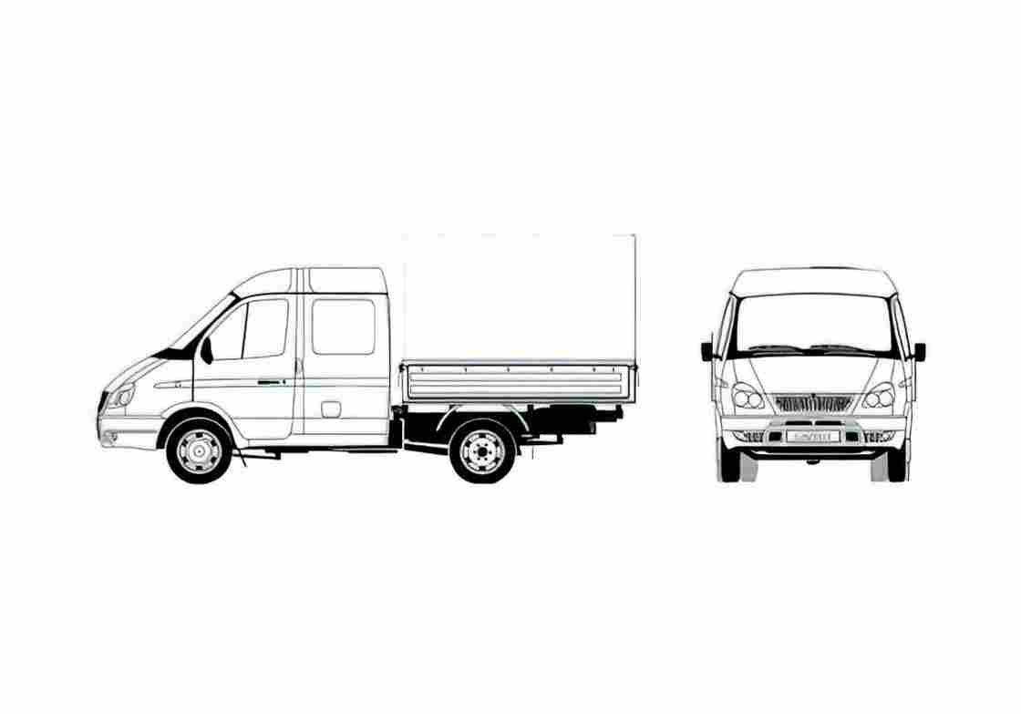 Blueprint GAZ 33023 Truck 2006 A4 Photo Print