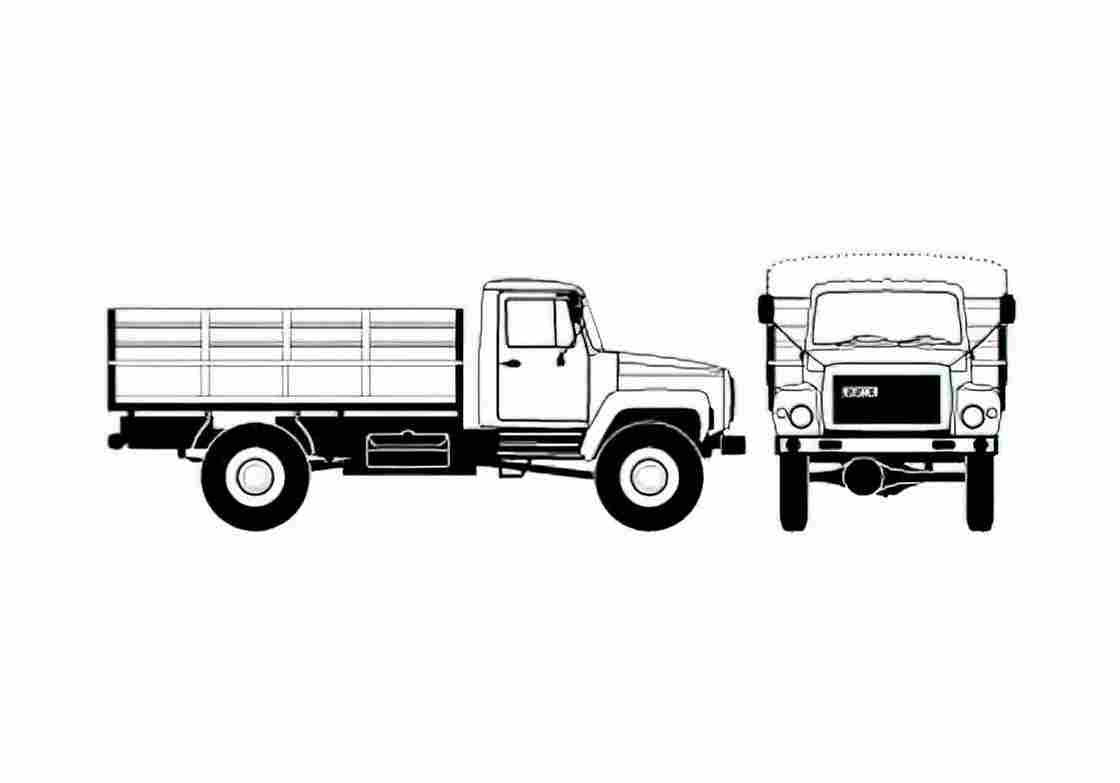 Blueprint GAZ 3308 Sadko 4x4 Truck 2008 A4 Photo Print
