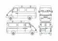 Blueprint GAZ 3782A Sobol Bus A4 Photo Print