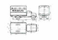 Blueprint GAZ 52 01 GZSA 893A Truck 1965 A4 Photo Print