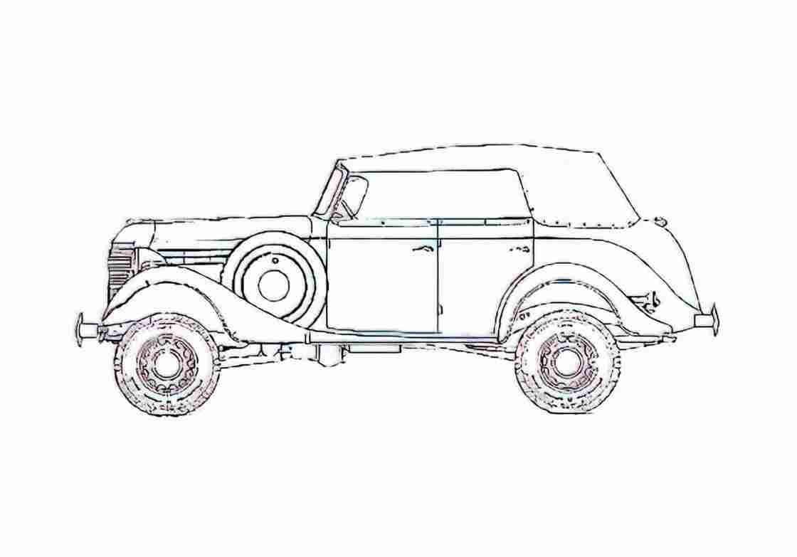 Blueprint GAZ 61 4x4 SUV 1941 A4 Photo Print
