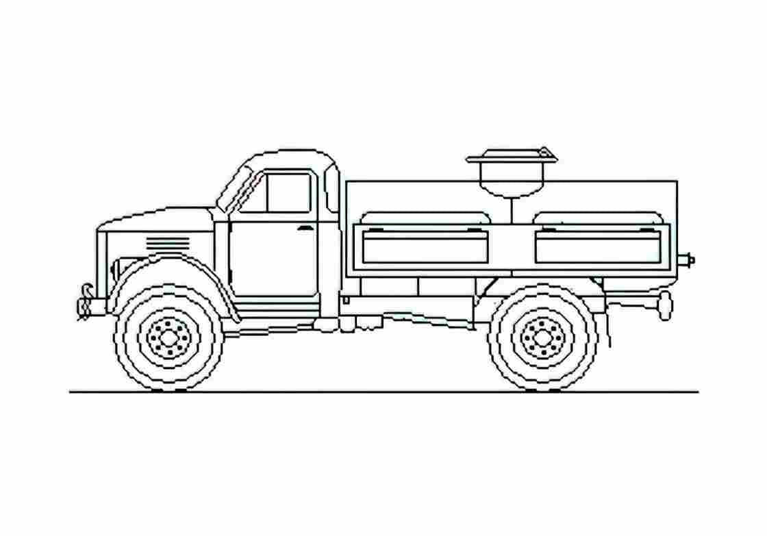 Blueprint GAZ 63 Gazoline Tanker Truck 1948 A4 Photo Print