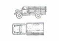 Blueprint GAZ 63 Truck 1948 A4 Photo Print
