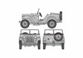Blueprint GAZ 67B SUV 1943 A4 Photo Print