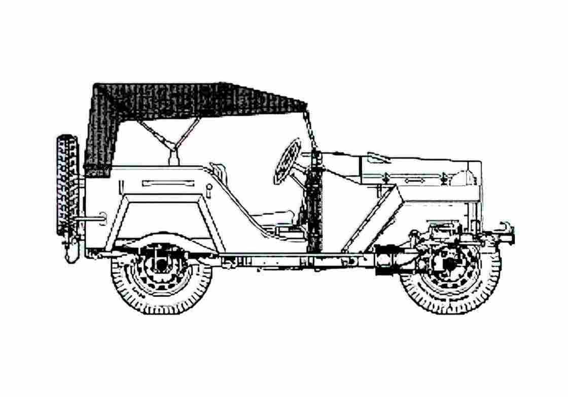 Blueprint GAZ 67B SUV 1944 A4 Photo Print