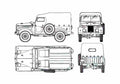 Blueprint GAZ 69 Wagon 1952 A4 Photo Print