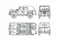 Blueprint GAZ 69A SUV 1953 A4 Photo Print